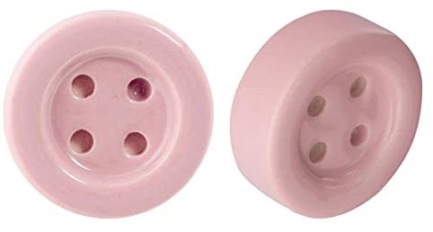 Nicola Spring Ceramic Cupboard Drawer Knobs - Button Design - Pink - Pack of 6