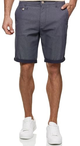 Indicode Herren Cuba Chino Shorts mit 5 Taschen aus Baumwollgemisch | Bermuda Sommershorts für Männer Dk Indigo, XXL
