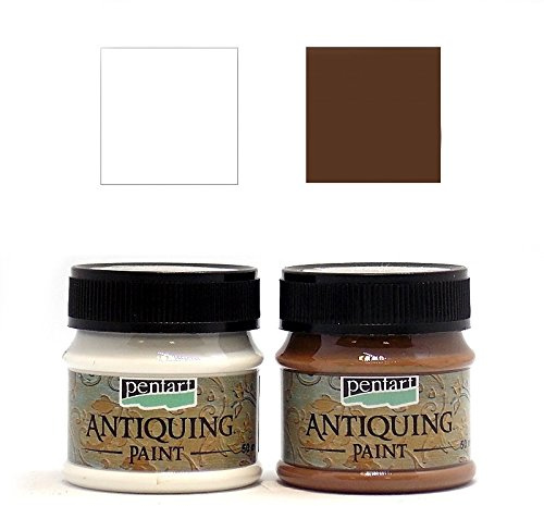 Zita's Creative Antikfarbe 2x50ml - Set 1. Vintagefarbe, Kreidefarbe, Mattfarbe, Bastelfarbe, Acrylfarbe,