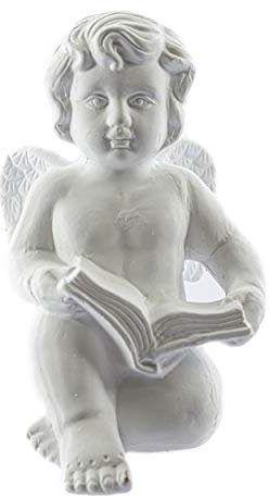 Knüllermarkt 31593-002 I Engel Figur I Buch I Variationen I weiß Gold I Keramik I Weihnachten Weiß