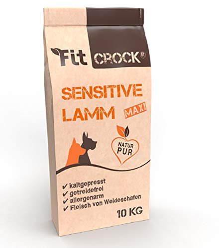 cdVet Fit-Crock Hundefutter trocken Sensitive Lamm Maxi 10 kg, getreidefrei