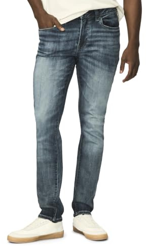 Buffalo David Bitton Jeans da Uomo Max Skinny Denim, Indaco baffuto e contrastato, 36W/30L