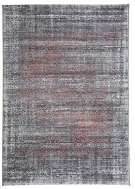 andiamo Webteppich moderner stilvoller Kurzflor Teppich robust und pflegeleicht aus 100% Polypropylen geeignet für Fußbodenheizung und Saugroboter 200 x 290 cm Streifen Grau-Koralle
