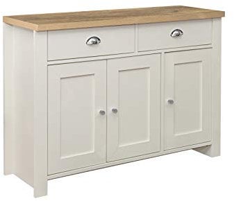 Birlea Highgate 3 Door 2 Drawer Sideboard Cream & Oak Effect