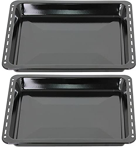 SPARES2GO Lot de 2 plats à rôtir compatibles avec les cuisinières De Dietrich 455 mm x 370 mm