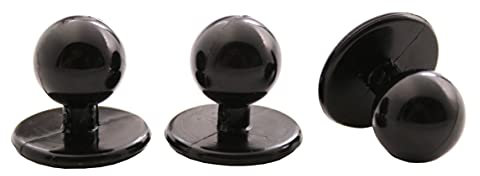 Hartmann-Knöpfe 12 Stück Kochjackenknöpfe Knöpfe aus Kunststoff Kugelknöpfe Knöpfe schwarz (schwarz)
