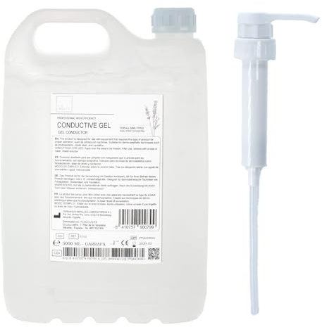 MUNTRADE LA MISTT Gel Conducteur Ultrasons + Pompe Doseuse | Gel pour Échographie, Radiofréquence, Cavitation, IPL et Laser | Haute Conductivité | Usage Professionnel