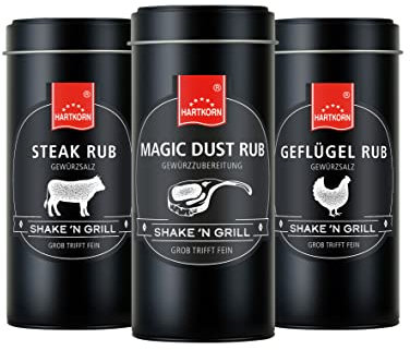 Hartkorn - Fleisch Rub Gewürzset (3-teilig) Shake´n Grill (Geflügel Rub, Steak Rub, Magic Dust Rub)