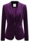 Allegra K Women's Halloween Costume Velvet Blazer Solid Color Long Sleeve Notched Lapel Single Breasted Suit Jackets Violet l