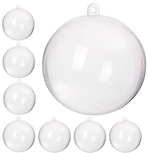 SPRINGOS Christbaumkugel zum Befüllen DIY 8 Stück Ø 11 cm