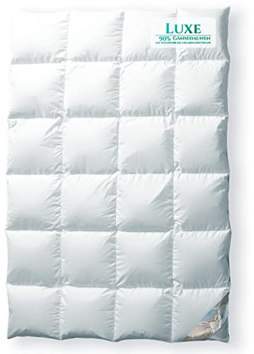 Aura® Luxus Daunendecke 135 x 200 cm extra warm | Luxe 90% Gänsendaunen, ungarische Klasse I | Oeko-TEX Standard 100 allergikergeeignet Winterdecken Bettdecken