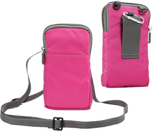 Sac Bandoulière pour Téléphone Portable, Petit Sacoche de Ceinture Clip Homme, 6.0 Femme Voyage Sac à Bandoulière Téléphone Sac à Epaule Sac de Ceinture Pochette avec Boucle Crochet de Ceinture Sac
