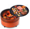 Rauchfreier Holzkohlegrill, tragbarer Grill mit Ventilator für schnelle Wärme, Outdoor, Indoor, Tischplatte, kleiner Holzkohlegrill, antihaftbeschichtet, runder Grill für Camping, Picknick, Party