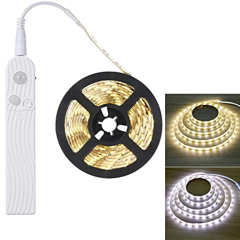 Motion Sensor LED Light Strips - 3M Smart Night Light String Cool/Warm Light for Bedroom Corridor Cabinet (Cool White(6500K))