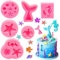 JINXIAN 6 stück Silikonform Meerjungfrau Fondantform 3D Ozean Tier Backform Set DIY Fondantdecke Backform Muschelform Seestern Seepferdchen Ozean Silikon Backform für SüßIgkeiten Kuchenform