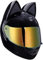 Full Face Motorradhelme mit Katze Ohren Adult Flip up Visiere Motocross Helm Vollvisierhelm Motorrad-Crash Helmet Leichtbau DOT/ECE Certified 19,S