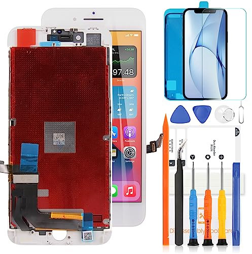 LADYSON Display for iPhone 8 Plus 5.5 Inch LCD Screen for iPhone 8 Plus LCD Display 3D Touch Screen Replacement Part Assembly A1864 A1897 A1898 Digitizer with Tools (Not for iPhone 8, White)