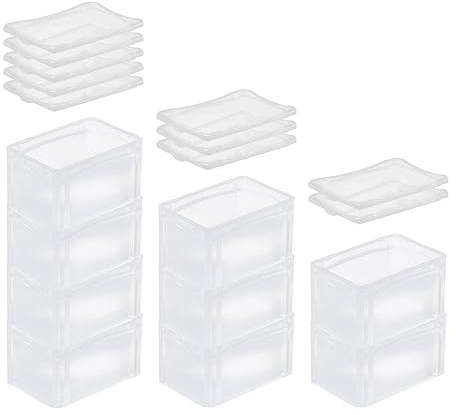 PROREGAL SuperSparSet 10x Transparenter Eurobehälter BasicLine mit geschlossenem Griff & Klickdeckel | HxBxT 17x20x30cm | 7,2 Liter | Eurobox Transportbox Transportbehälter Stapelbehälter