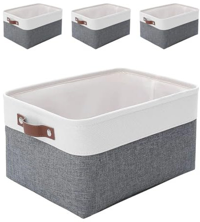 MANGATA Aufbewahrungskörbe, Stoff-Aufbewahrungsboxen(Kaltes Grau, L)