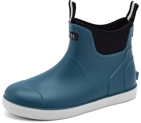Jesindr Stivali Gomma Uomo Da Pioggia, Stivali Da Pesca, Antiscivolo Leggere Comode Shorty Boots, Impermeabile Nero Scarpe Da Giardino