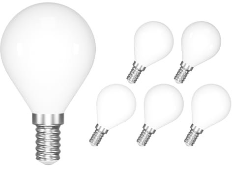 ENUOTEK E14 LED Glühbirne, 4W 540Lm Naturweiß 4000K LED Beleuchtung, G45/P45 Tropfenförmige LED Lampen Ersetzt 40W, 360°Lichtwinkel LED E14 Filament Golf Globe Leuchtmittel Birne Nicht Dimmbar 6 Stück