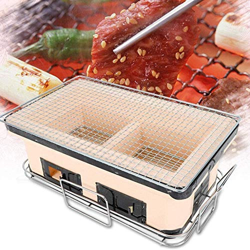 BBQ-Grill, Tischgrill, Keramik-Kohlegrill, japanischer Yakitori-Grill, poröser Keramik-Grill, 48 x 28 x 22 cm