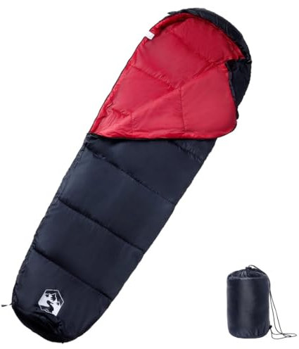 vidaXL Mumienschlafsack, Schlafsack für Erwachsene, Leichtschlafsack für Camping Trekking Reisen Outdoor, Deckenschlafsack für 3 Jahreszeiten