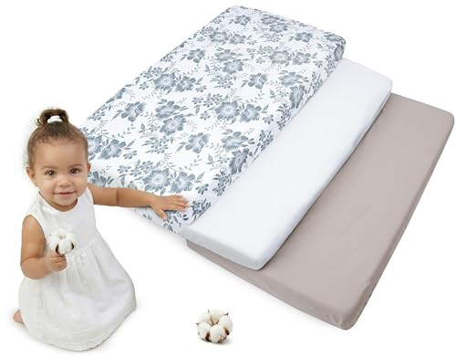 Medi Partners Spannbettlaken 60x120 3-Pack Baby Bettlaken Kinderbett Spannbetttuch 100% Baumwolle - Fitted Kinder Sheet Bettwäsche Babymatratze Schlafsack Babybett (Berry-Weiß-Graue)