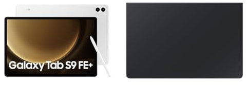Galaxy Tab S9 FE+ WIFI 128GB SILVER + Galaxy Official Slim Book Cover Keyboard for Tab S9+/ S9FE+, Black