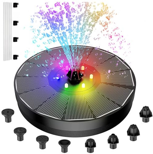 iLogic Led Solar Springbrunnen Mit Buntes Teichpumpe Solarbrunnen Wasserpumpe Fontäne Pumpesolar Gartenbrunnen Led Schwimmende Wasserpumpe Für Einen Gartenteich Teich