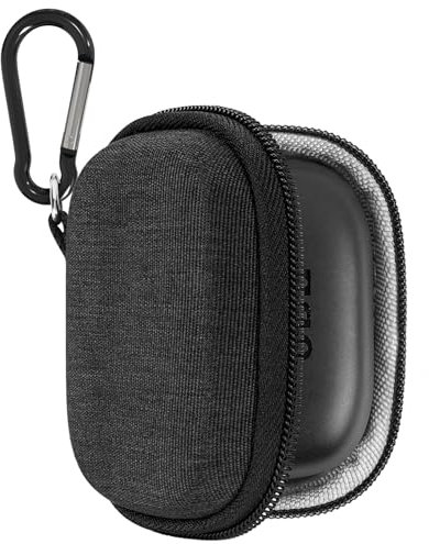 Geekria Shield Earbuds Case Compatible with JBL Vibe Buds 2, Beam 2, True Wireless Earbud, Replacement Hard Shell Travel Carrying Bag with Carabiner Clip (Dark Grey)