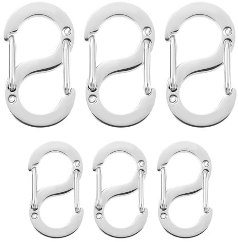 6PCS Jewelry Clasps, Stainless Steel Necklace Clasp, Shortener & Connector for Bracelets, Silver