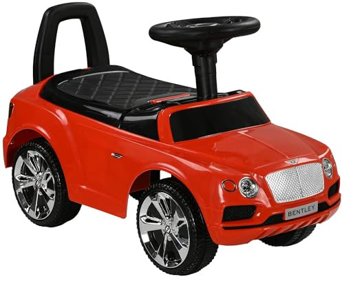 AIYAPLAY Bentley Bentayga Rutschauto, Rutscherfahrzeug mit Hupe und Musik, Kinderfahrzeug, Kinderauto mit Kippschutz für Kinder 1,5-3 Jahre Rot 67 x 29 x 39 cm