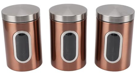 Bidons Hermétiques en Acier Inoxydable, Durables pour le Stockage des Grains de café, Ensemble de 3 Pièces de Cuisine pour un Usage Domestique (Generic3gcmdstif2-11)