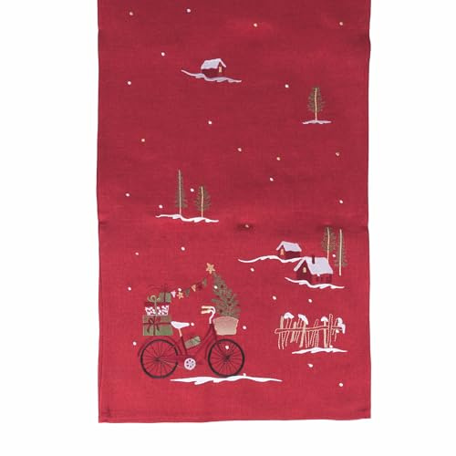 Tischläufer Weihnachten rot 40 x 173 cm, Road to Christmas