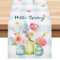 Bonhause Tischläufer Blumen Vase Pflanzen Tischläufer Aquarell Wildblumen Plaid Frühling Küche Esstisch Dekoration für Drinnen Draußen Urlaub Party Waschbar Wohnkultur Tafeltuch (33 x 183 cm)