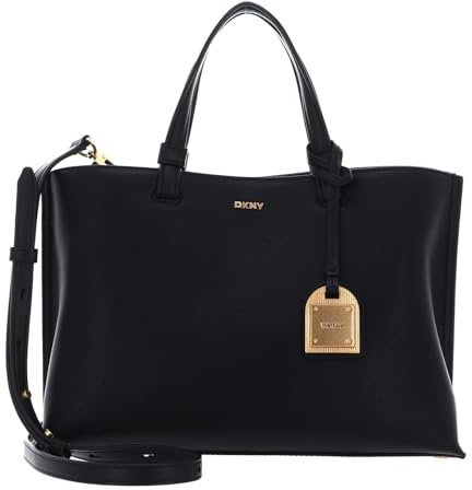 DKNY Damen Alya Satchel, Schwarz/Gold