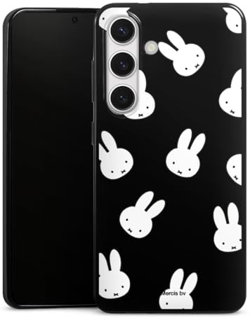Slim Case extra dünn kompatibel mit Samsung Galaxy S24 Silikon Handyhülle schwarz Hülle Miffy Muster transparent