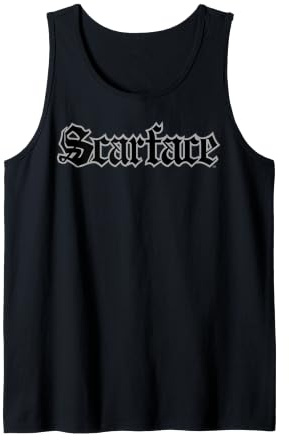 Scarface, alter englischer, silberfarbener Text mit Umrissen Tank Top