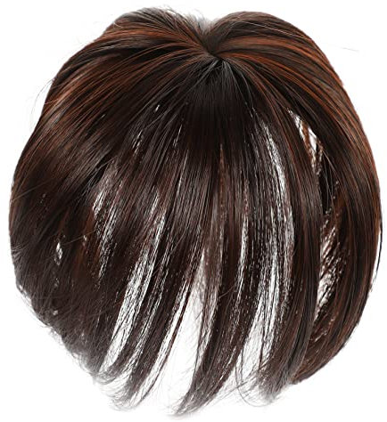 NOLITOY Clip Haarfransen Aus Echtem Haar Nahtloses Haarteil Zur Abdeckung Von Geheimratsecken Und Als Haarersatz Lang Dunkelbraun Ideal Für Voluminö Frisuren