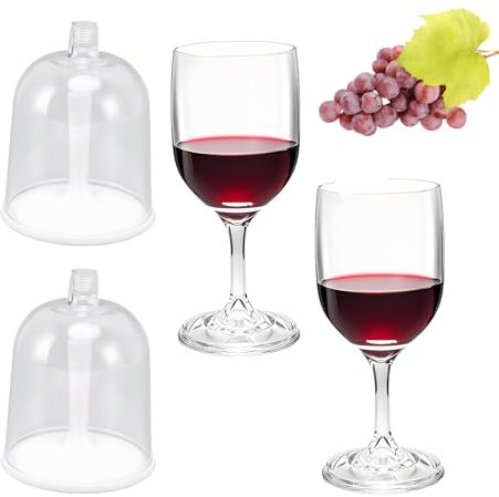 2 Stück Weingläser Kunststoff Camping Weingläser Kunststoff Plastik Weinglas To Go Abnehmbar, Geeignet Für Partys, Reisen, Camping, Outdoor-Aktivitäten, Picknicks (Transparent)
