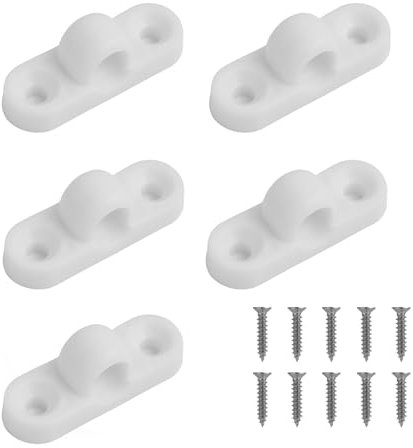 Jecdfs Lot de 5 œillets muraux en Plastique pour auvent de Caravane et Camping-Car, Blanc, Ouverture de mandrin de 8 mm, idéal pour tentes et Camping, Durable et Facile à Installer