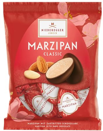 Niederegger | Marzipan Eier | 1x 87g | Marzipan Eier, umhüllt von Zartbitter-Schokolade | Osterpräsent | Ostereier