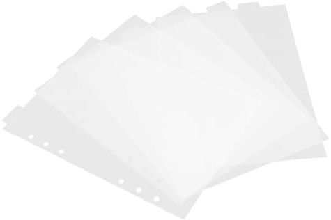 Zerodeko Transparente PVC Registerkarte Notebook Trennblätter mit Abnehmbaren Tabs PVC Binder Teiler für Organizer Beschreibbare Indexseiten für Notizbuch und Planer
