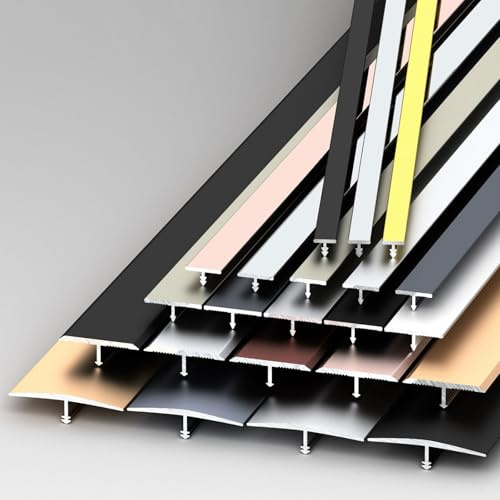 T-Profil Boden Übergang Streifen, 3 * 90cm Flacher Metallfugenabdeckstreifen – Zum Verschließen Von Bodenfugen, Teppichschwellenübergängen Und Bodenfliesen(Silber,12.0mm)