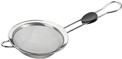 Stanley Rogers Sieb Ø 15 cm, Küchenhelfer mit hochwertigem Edelstahlgriff und Comfort-Griffeinlage, feinmaschiges Küchensieb aus Edelstahl (Farbe: Silber/Schwarz), Menge: 1 Stück