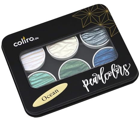 Coliro Artist Mica Watercolour M730 Shimmer & Pearl Color SetOcean by Finetec