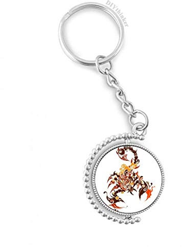 DIYthinker Bunte Scorpion-Tier-Kunst Silhouette Drehbare Schlüsselanhänger Ringe 1.2 Zoll x 3.5 Zoll Mehrfarbig