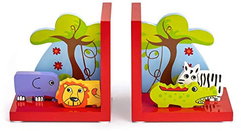 Mousehouse Gifts - Serre-livres 3D pour chambre d'enfant - en bois/thème safari
