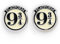 HARRY POTTER Platform 9 3/4 Femme Set de Boucles d'oreilles Noir/Argent Alliage Zinc